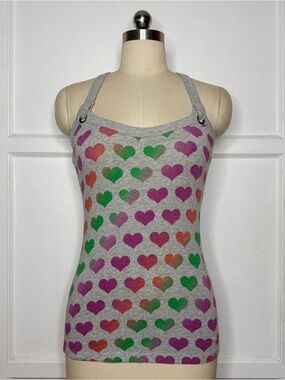 Grey heart print tank